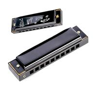 Harmonica Blues Harmonica Diatonic Harmonica Key of C 10 Holes 20 Tones Mouth Organ blues harp harmonica For Adults(Black)