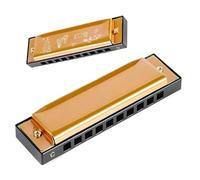 Harmonica Blues Harmonica Diatonic Harmonica Key of C 10 Holes 20 Tones Mouth Organ blues harp harmonica(Gold)