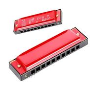 Harmonica Blues Harmonica Diatonic Harmonica Key of C 10 Holes 20 Tones Mouth Organ blues harp harmonica(Red)