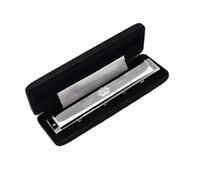 Harmonica C Key 24 Hole Major Full Scale Double Tremolo Beginner Harmonica For Musical Instrument Accessories With Case harmonica(Silver)