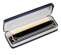 Harmonica Chromatic Harmonica 24-hole C-key Polyphonic Professional Performance-level Beginner Harmonica(Black)