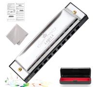 Harmonica Diatonic Blues Harmonica Key of C Blues Harp Harp Harmonica 10 Holes with Protective Case, Standard Harmonica Gifts for Adults, Professionals, Beginners and Students