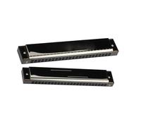 Harmonica Diatonic Key Of C 10 Holes 24 Tones Harmonica Blues For Beginners Professional(Bright black)