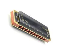 Harmonica Exquisite Black 10 Hole Diatonic Harmonica Blues Harp Instrument Phosphor Bronze Reeds (Color : E)
