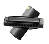 Harmonica Fashionable Black 10-hole Diatonic Harmonica Blues Harp Professional Pitch Instrument (Color : D)