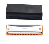 Harmonica For Beginner 10 Holes Diatonic Harmonica 20 Tone Blues Harp C Key Mouth Organ Musical Instruments For Beginners(Orange)