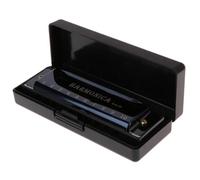 Harmonica For Beginner 10 Holes Key Of C Blues Harmonica Musical Instrument With Case Compact And Light-weight(Black)