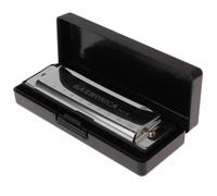 Harmonica For Beginner 10 Holes Key Of C Blues Harmonica Musical Instrument With Case Compact And Light-weight(Silver)