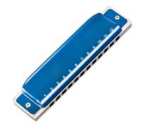 Harmonica For Beginner Bruce Harmonica 12 Holes Metal Frame Aluminum Frame Professional Performance Level With Bass 4 And 6(Blue,F)