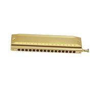 Harmonica For Beginner Chromatic Remolo Harmonica 16-Hole 64 Notes Professional Armonica Slide Chromatic Mouth Organ(Gold,16 hole)