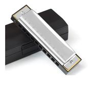 Harmonica For Beginner Ten-hole Blues Harmonica C-key Beginner Professional 10-hole Blues Harmonica(Silver)