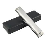 Harmonica For Beginner Tremolo Harmonica 24-Hole 48 Tones C Key Armonica Professional Mouth Organ For Beginners Music Instruments(Silver,BB Tone)