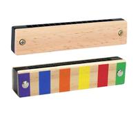 Harmonica for Beginners - Wooden Double-Row 16-Hole Musical Toy - Interactive Learning Harmonica for Kids Beginners | for Age 3 and up Children Education Birthday Holiday Boys Girls Party Favor