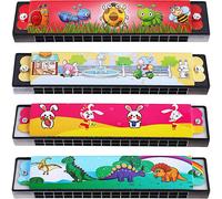 Harmonica for kids adults Beginners Bulk 4Pcs Armonica Para Ninos Cartoon Printed Key of C 16 Hole Harmonica Toy Musical Instruments Birthday Gift