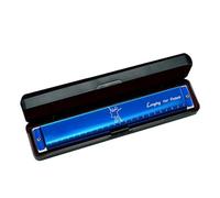 Harmonica Harmonica 24 holes beginner polyphonic C key instrument(Blue)