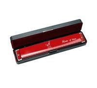 Harmonica Harmonica 24 holes beginner polyphonic C key instrument(Red)