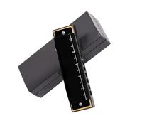 harmonica Harmonica C Tone Key 10 Holes Clues Speaker Mouth Organ Jaw Harp Professional Musical Instruments With Case (Color : Black)