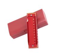 harmonica Harmonica C Tone Key 10 Holes Clues Speaker Mouth Organ Jaw Harp Professional Musical Instruments With Case (Color : R)