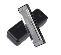Harmonica in C, 10 Holes 20 Tones Blues Diatonic Mouth Organ of C Stainless Steel Mini Blues Key for Kids Adults Beginners Performers Gift for Xmas, School, Travel (Silver)