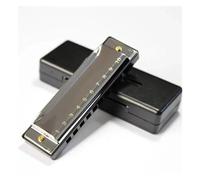 Harmonica In The Key Of C 10 Holes Diatonic Scale With Case Suitable For Playing And Practicing harmonica Professional Instrument(Silver)