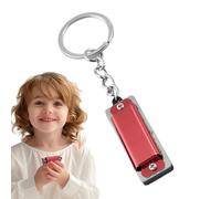 Harmonica Key Ring - 4 Hole 8 Tone Metal Musical Car Key Ring - Portable Music Charm, Lightweight Accessory For Adults, Beginners