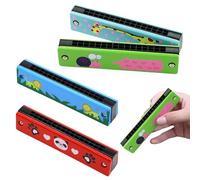 Harmonica Kids, 4 PCS Cartoon Harmonica with Double Row 16 Holes Mouth Organ Key of C Diatonic for Kids Adults Beginners and Performers Music Gift