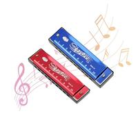 Harmonica Kids, Harmonica Kids, 10 Holes Harp Mouth Organ Harmonica For Adults, 2 Pcs Kids Harmonica, SuitableFor Stage, Classroom, Travel, Family Life, Party Games (Red, Blue)