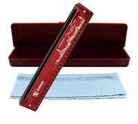 Harmonica Mouth Organ Harp Armonica 24 Hole Key of C Diatonic Polyphonic Blues Harmonica Professional Music Instrument for Kids Adults Beginner Gift