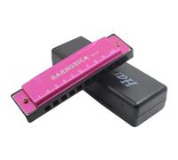 Harmonica Music Lovers 10 Holes Key Of C Blues Harmonica Musical Instrument With Case(Rose Red)