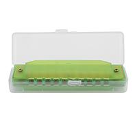 Harmonica Plastic Translucent 10 Hole Musical Instrument with Storage Box for Kids Beginners Adults Green Crimson Pink (Green)