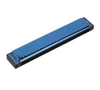 Harmonica Polyphonic C 24 Hole Harmonica Portable Adult With Deep Vibrato Effect(Blue)