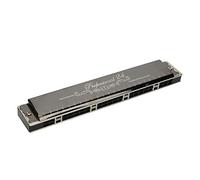 Harmonica, Professional Mouthorgan Diatonic Harp 1.2mm Brass Base Plate 24-Hole Polyphonic(Black D Key)