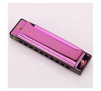 harmonica set 10-hole C-key Blues Harmonica For Beginners To Practice Blues Harmonica(Pink)