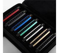 Harmonica Set 10 Holes Blues Harp Diatonic Mouth Organ Harmonica Set With 7 Keys A-G Key For Adul