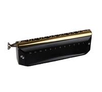 Harmonica Set 12 Hole 48 Tone Chromatic Harmonica C Key Mouth Professional Music Instruments(Black)