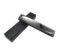 Harmonica Set 24 Hole Polyphonic Harmonica Multi-Speaker Organ With Folk Adult Three Colors Of Red Blue And Black Are Available(Black)
