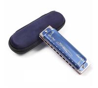 Harmonica Set Adult Professional Blues Harmonica In C Key 10 Holes 20 Notes(Blue C)
