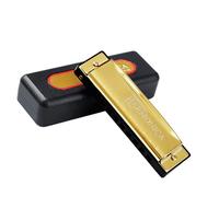harmonica set Blues Harmonica Blues 10 Holes C Tune Beginners Ten Holes Professional Performance-level Instrument(Gold)