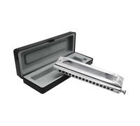 Harmonica Set Chromatic Harmonica C Key Professional Grade 16 Hole 64 Tone Mouth Organ Harmonica For Professionals Band Beginners(Square)
