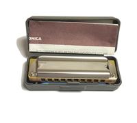 Harmonica Set Harmonica Blues Harp 10 Holes Mouth Organ Stainless Steel Cover Plates Maple Wood Comb Equal Temperament(C Tone)