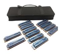 Harmonica Set Ten Hole Blues Harmonica Beginner 7 Tone 12 Tone Set(12 blue packs)