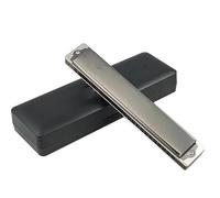 Harmonica Set Tremolo Harmonica 24-Hole 48 Tones C Key Armonica Professional Mouth Organ For Beginners Music Instruments(Black,C Tone)