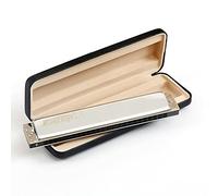 Harmonica T2406 Thick Copper Plate Chrome-Plated Playing Professional Reed 24-Hole Standard Chord C Harmonica Harmonica Mouth Blowing Piano Suitable for Children and Adults Beginners