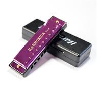 Harmonica Titanium Copper Core 10 Holes C Blues Harmonica Professional Performance(Purple)
