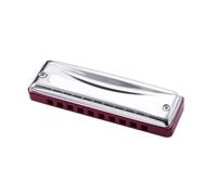 Harmonica With 10 Hole C-key Blues For Beginner Adult Student Professional Level Harmonica(Wine Red)
