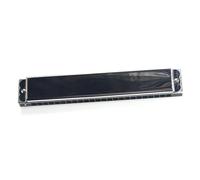 Harmonicas For Adults 24 Holes Tremolo Harmonica Full Tone Quality Silver Polyphony Harmonica Musical Gift(A)