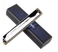 Harmonicas For Adults 24 Tremolo Harmonica 24 Hole Brass Reeds Blues Harp Mouth Organ Key C ABS Comb Music Instruments Silver(Key D Sharp)