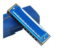 Harmonicas For Adults C Key 10 Hole Blues Harmonica Suitable For Beginners And Students Professional Harmonica Instrument(Blue)