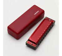 Harmonicas For Adults Harmonica Diatonic C Key Phosphorus Bronze Spring Leaf Resin Blowing Mouth For Beginner Professional Performance 10 Holes(Red)