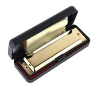 Harmonicas For Professionals 10 Holes 20 Tone Matte Gold/Black Portable Harmonica Blues Stainless Steel Mouth Organ For Beginner(Gold)